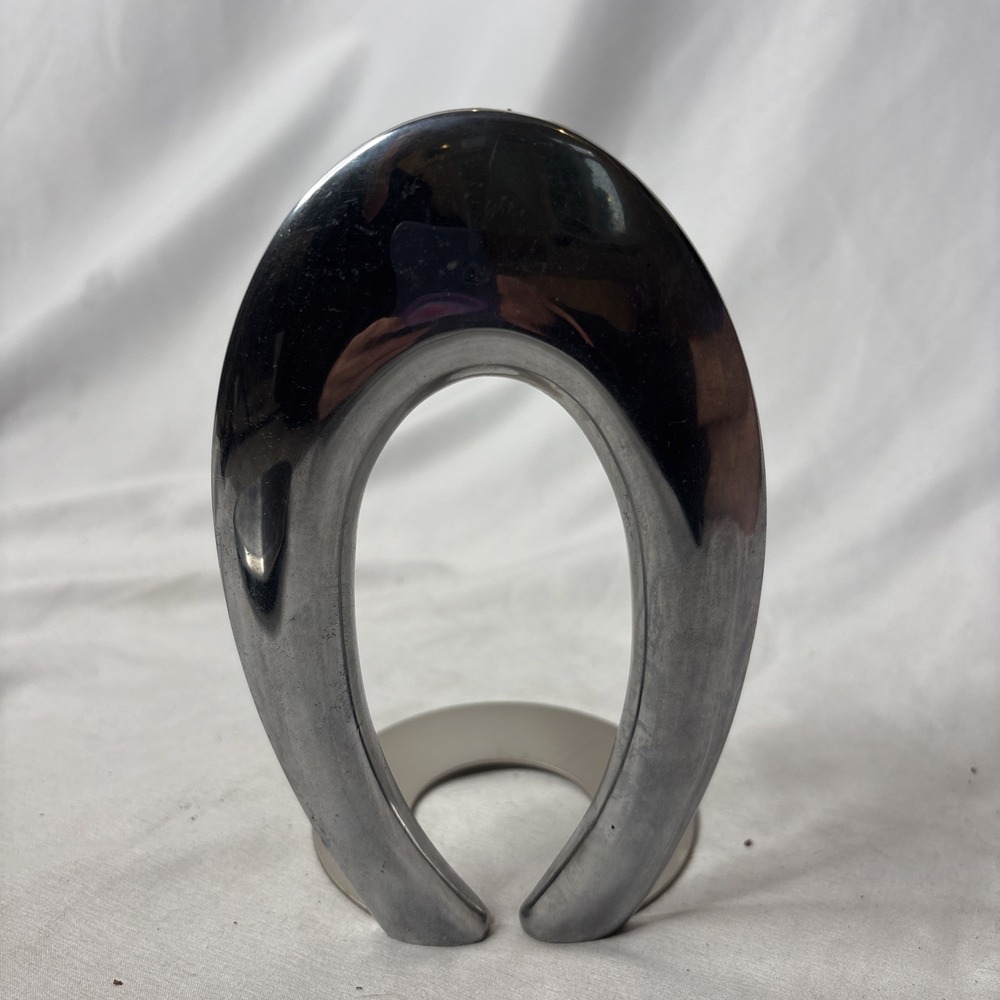Vtg 1993 Crate & Barrel SWING Sculpture MCM Silver Abstract Arch Art Minimalist